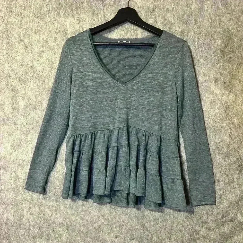 Deletta V Neck Oversized Blouse - XS